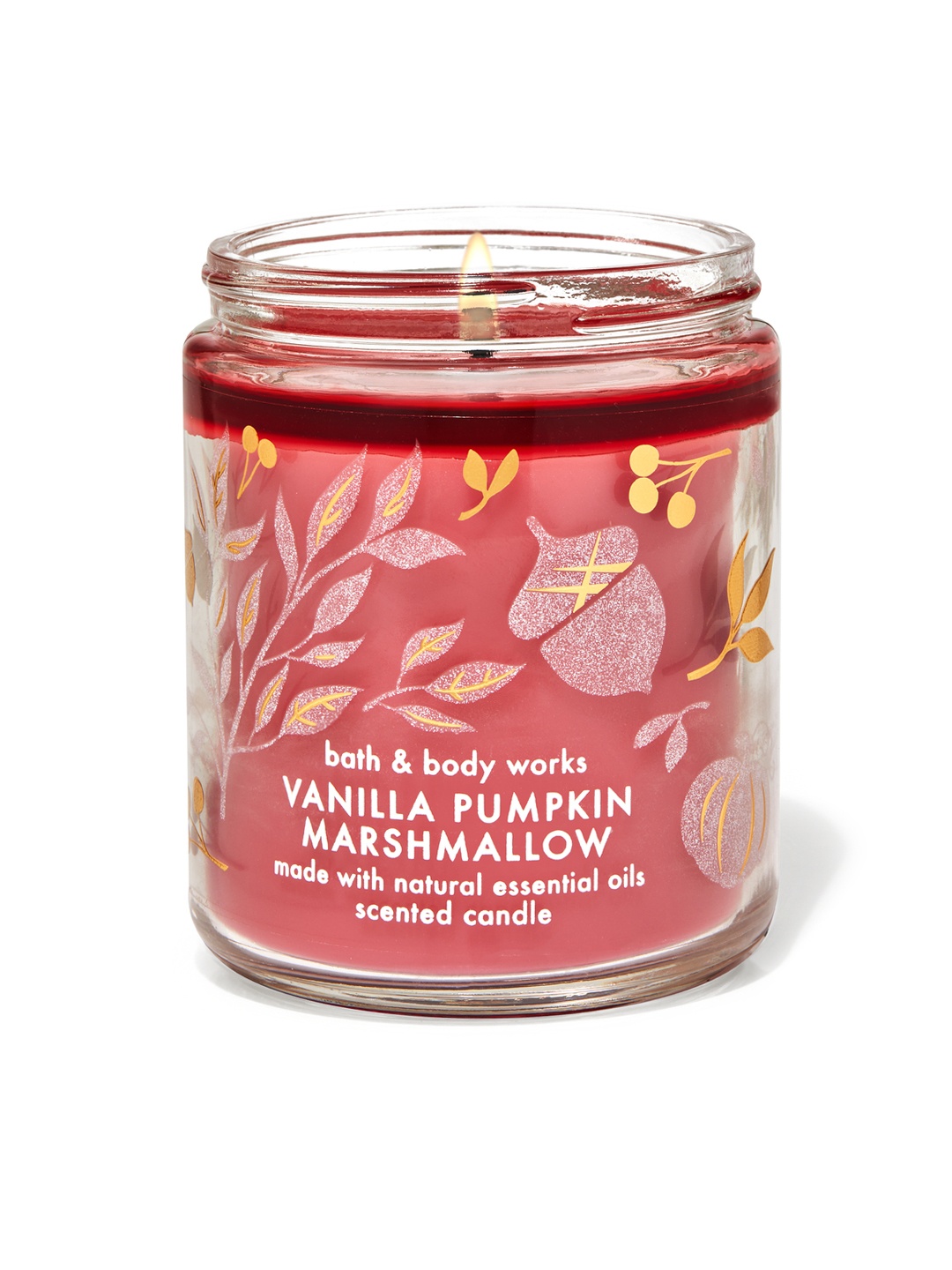 

Bath & Body Works Vanilla Pumpkin Marshmallow Single Wick Scented Candle - 198 g, Pink