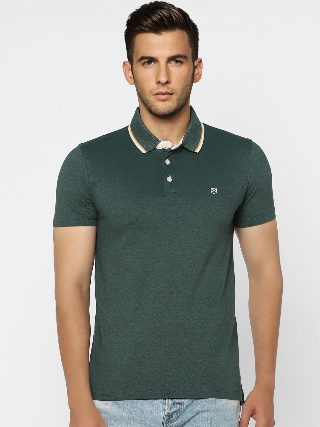 

Jack & Jones Polo Collar Cotton Slim Fit T-shirt, Green