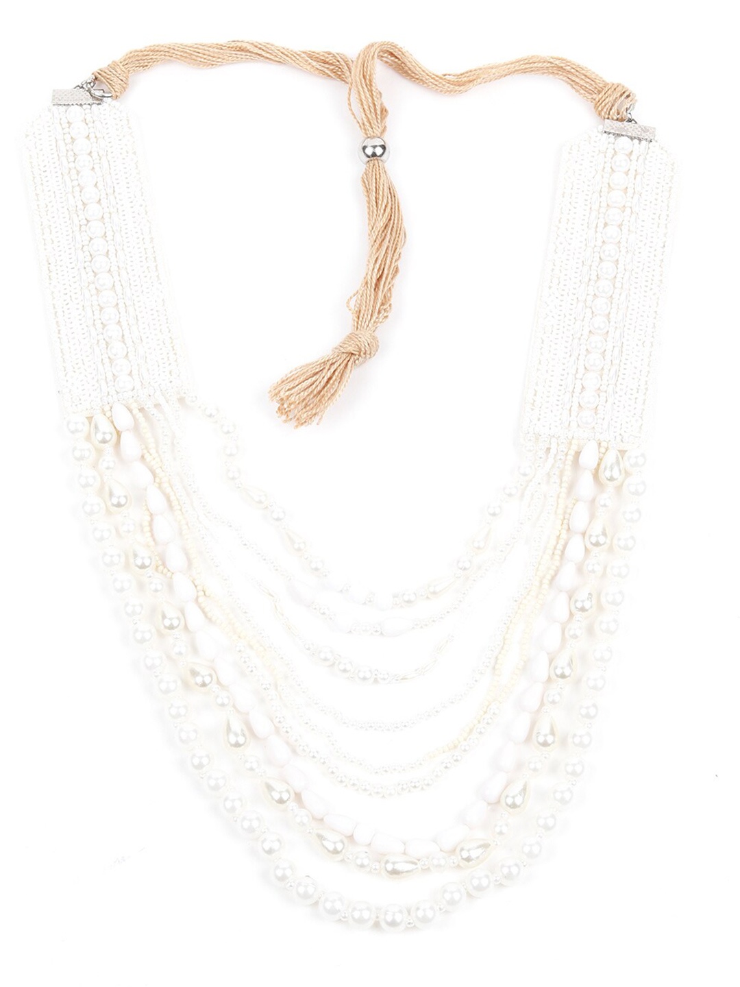 

ODETTE White & Cream-Coloured Layered Necklace