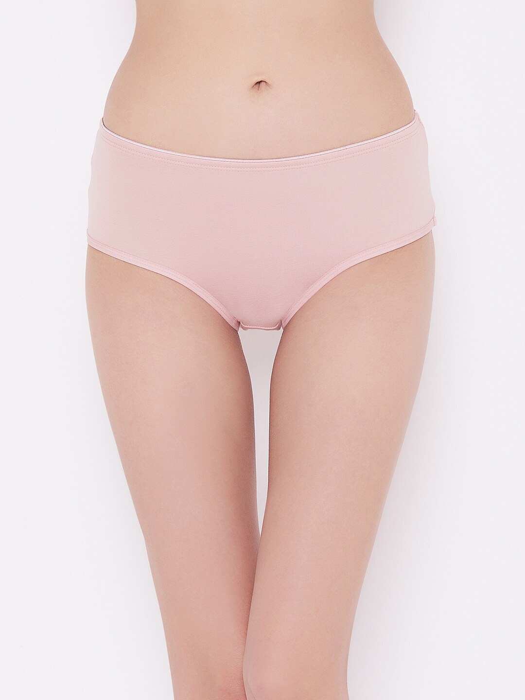 

Clovia Women Pink Solid Cotton Hipster Briefs