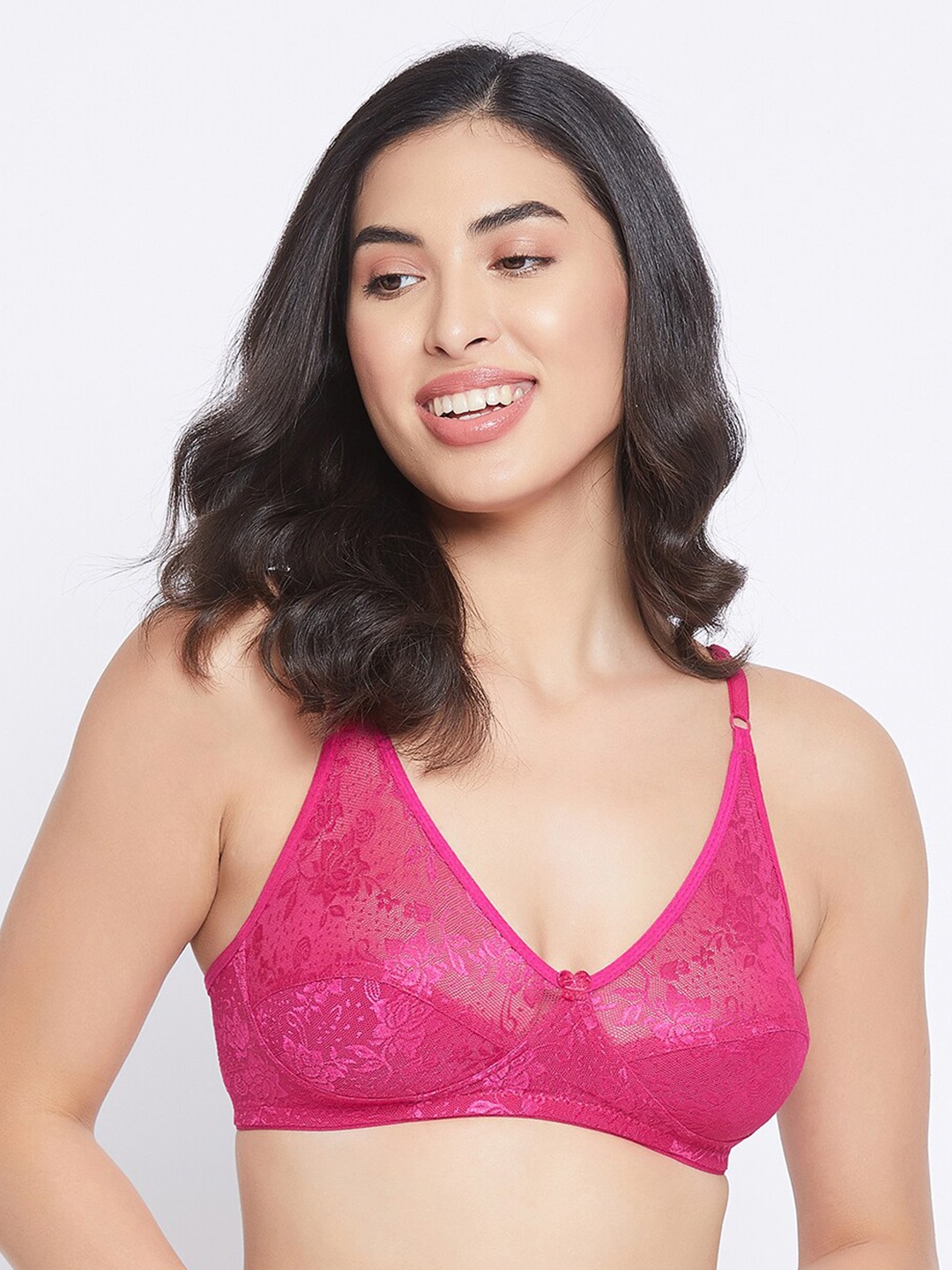 

Clovia Pink Floral Everyday Non-Padded Non-Wired Full Cup Bra