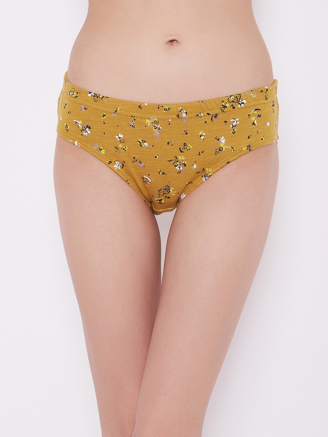 

Clovia Women Yellow & White Printed Cotton Hipster Briefs