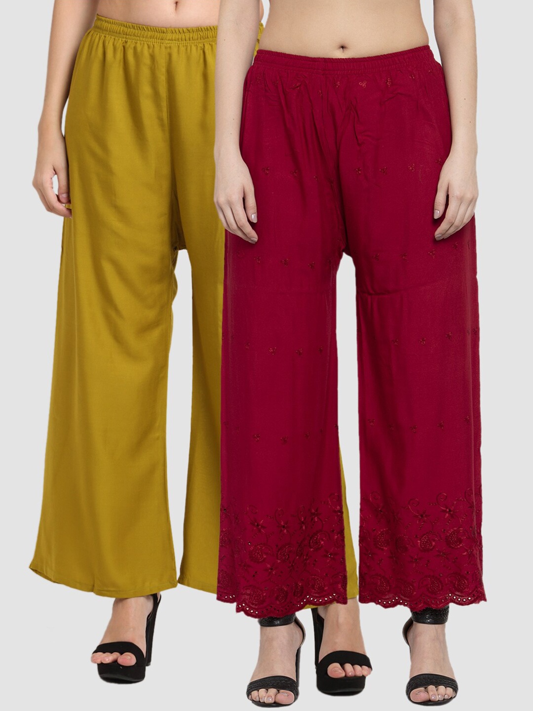 

Miaz Lifestyle Women Maroon & Magenta 2 Palazzos