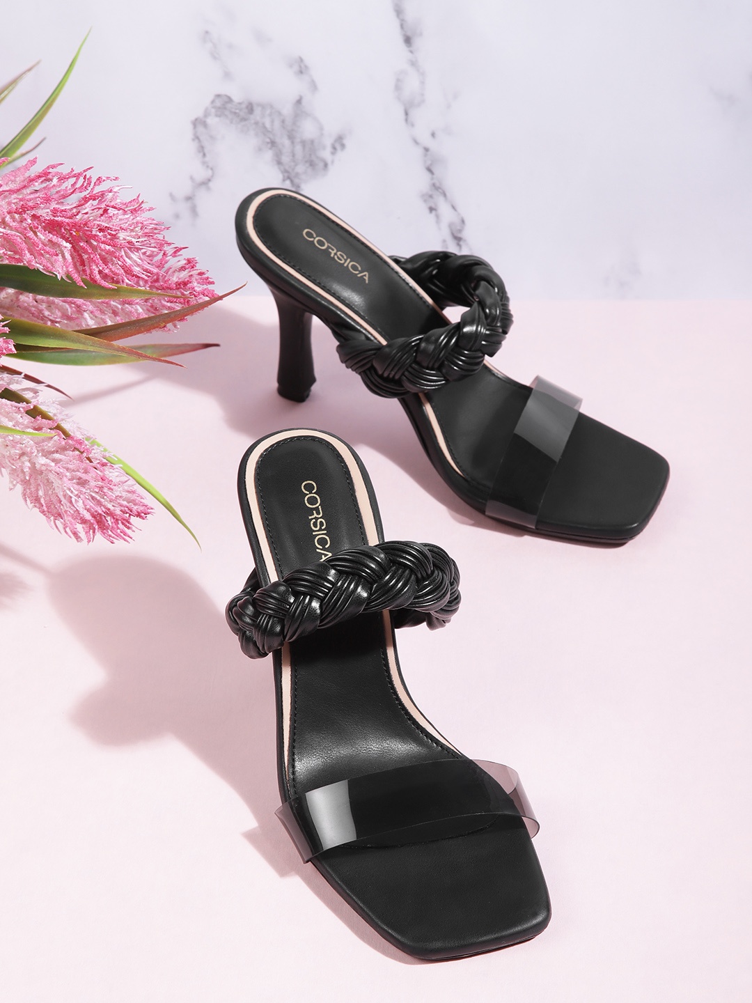 

CORSICA Black Braided Design Sandals