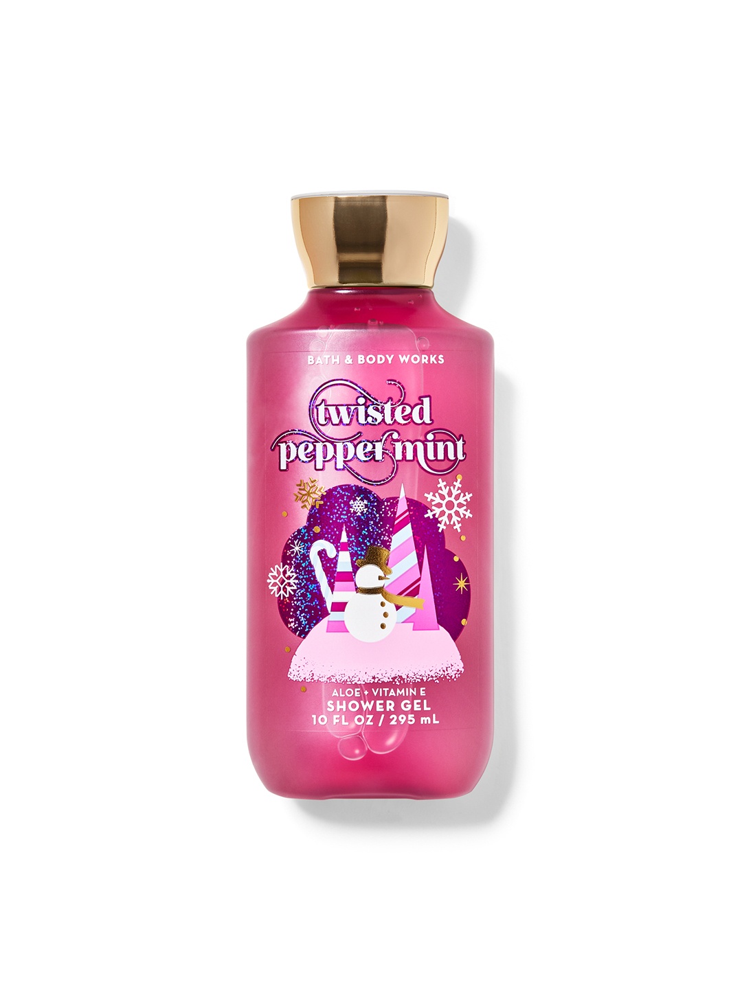 

Bath & Body Works Twisted Peppermint Shower Gel with Aloe + Vitamin E - 295 ml, Pink