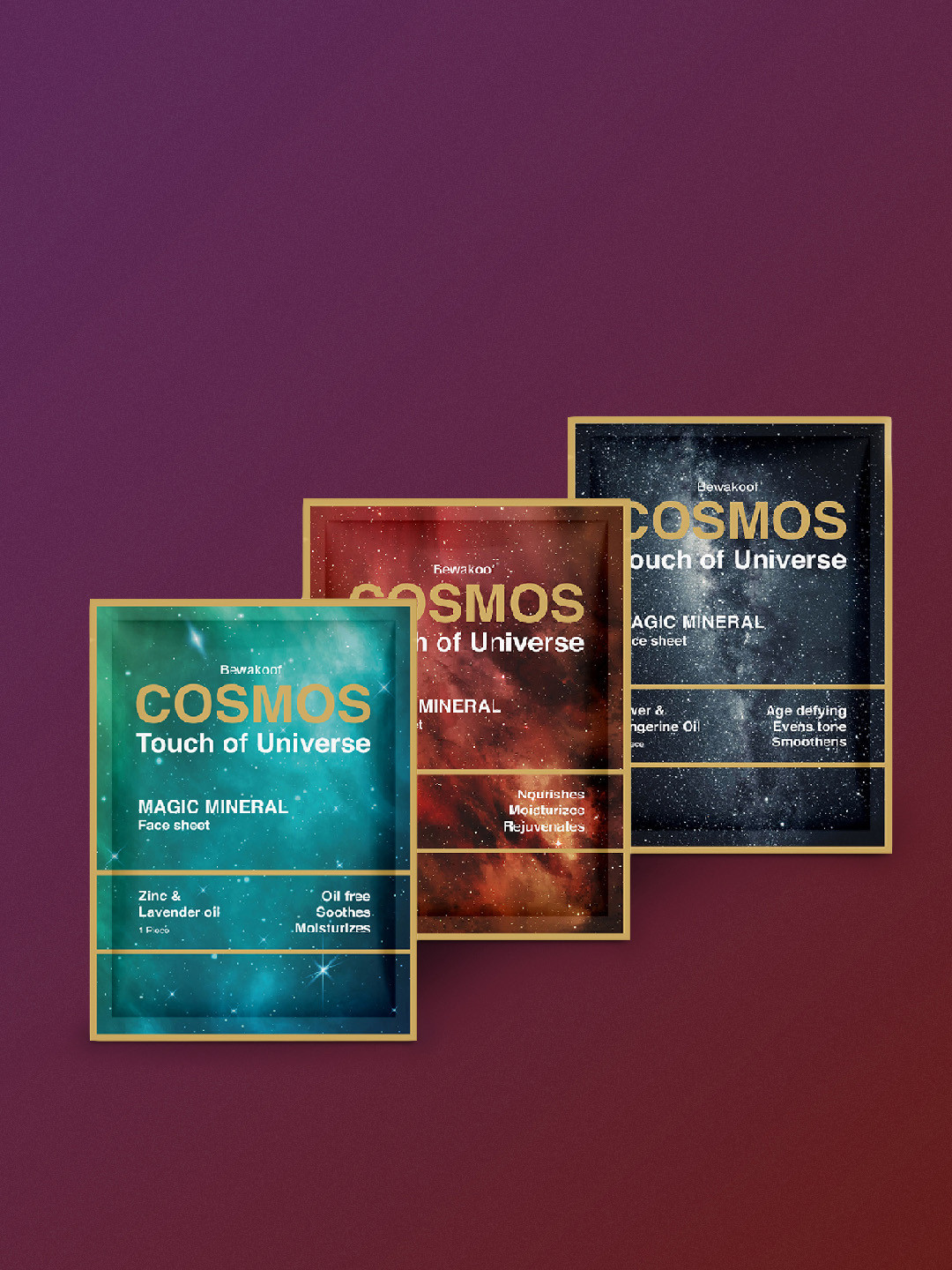 

BEWAKOOF COSMOS Combo of 3 Magic Mineral Face Sheet Mask, White