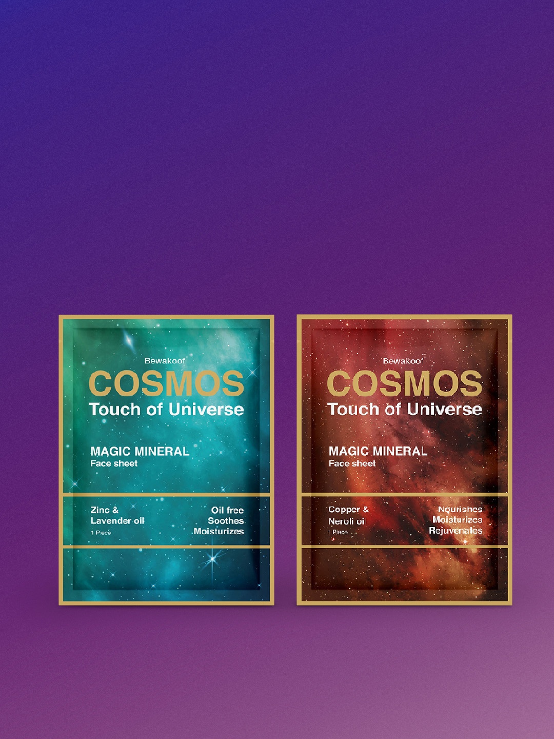 

BEWAKOOF COSMOS Pack of 2 Mineral Face Sheet Masks, White
