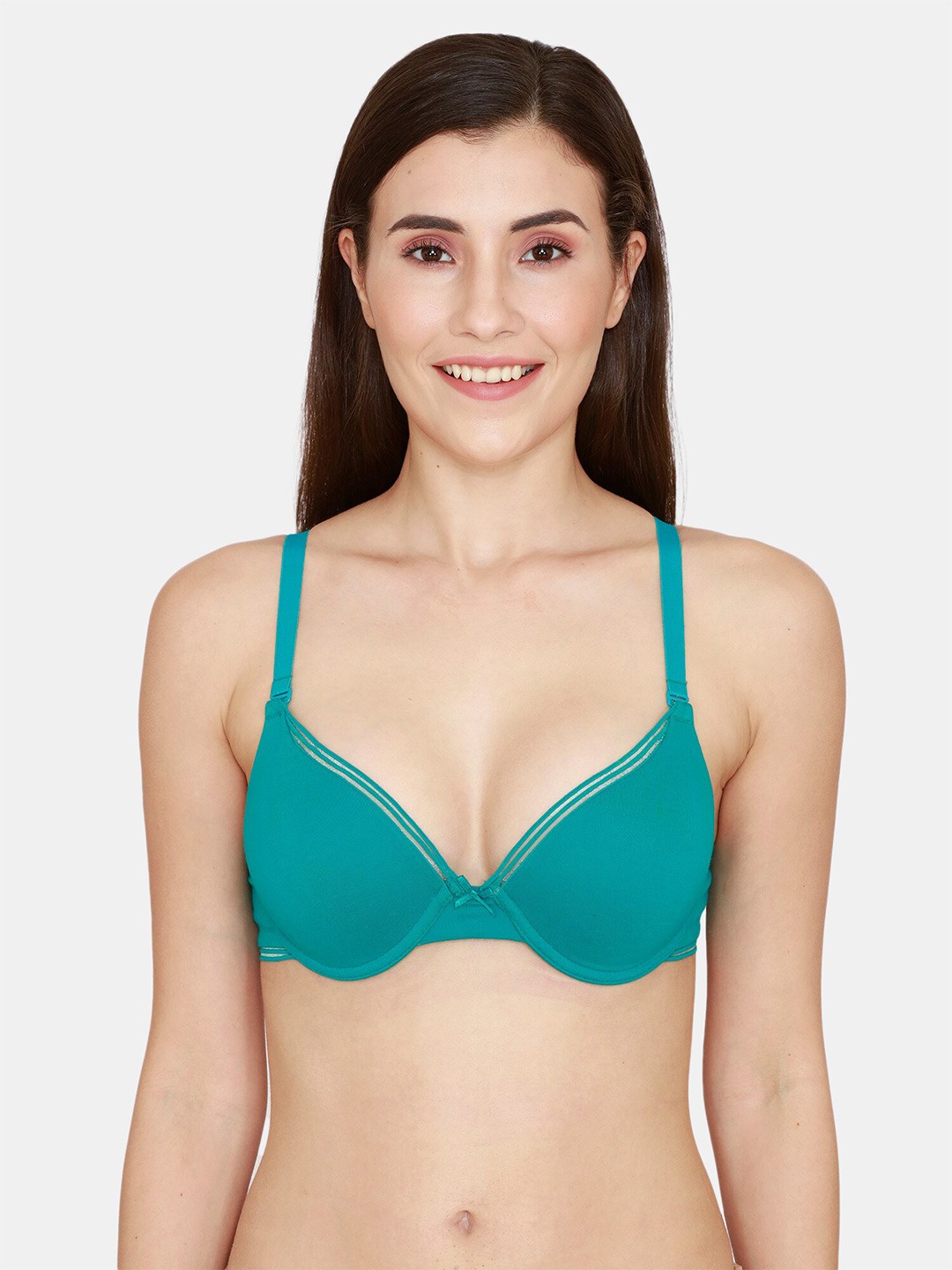 

Zivame Women Blue Solid Lightly Padded Push Up Bra