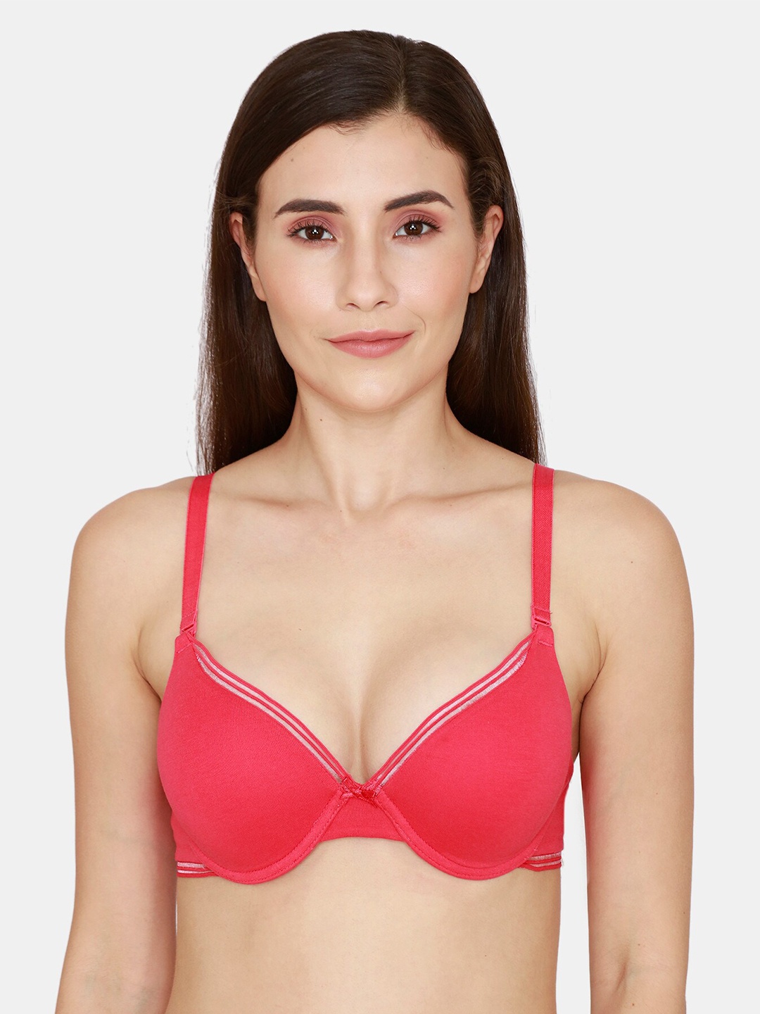 

Zivame Red Underwired Lightly Padded Push-Up Bra ZI10H8FASH00RED
