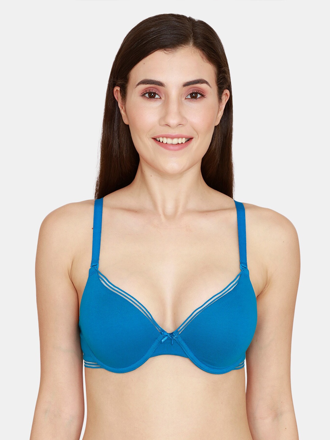 

Zivame Blue Underwired Lightly Padded Push-Up Bra ZI10H8FASH0BLUE
