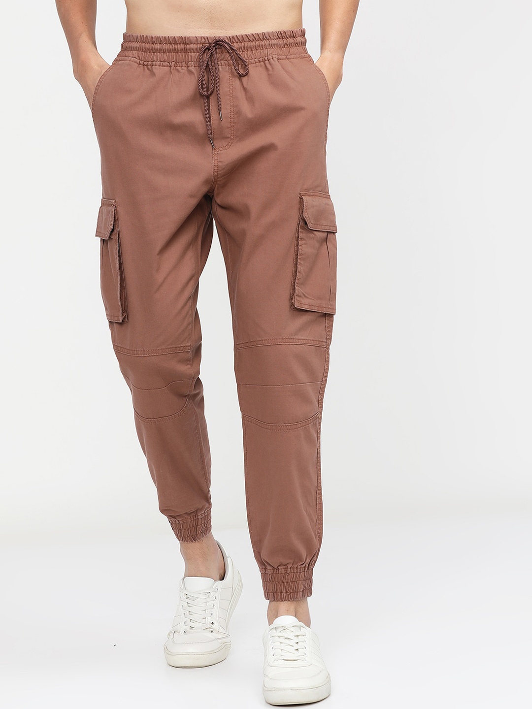 

HIGHLANDER Men Rust Slim Fit Joggers Trousers