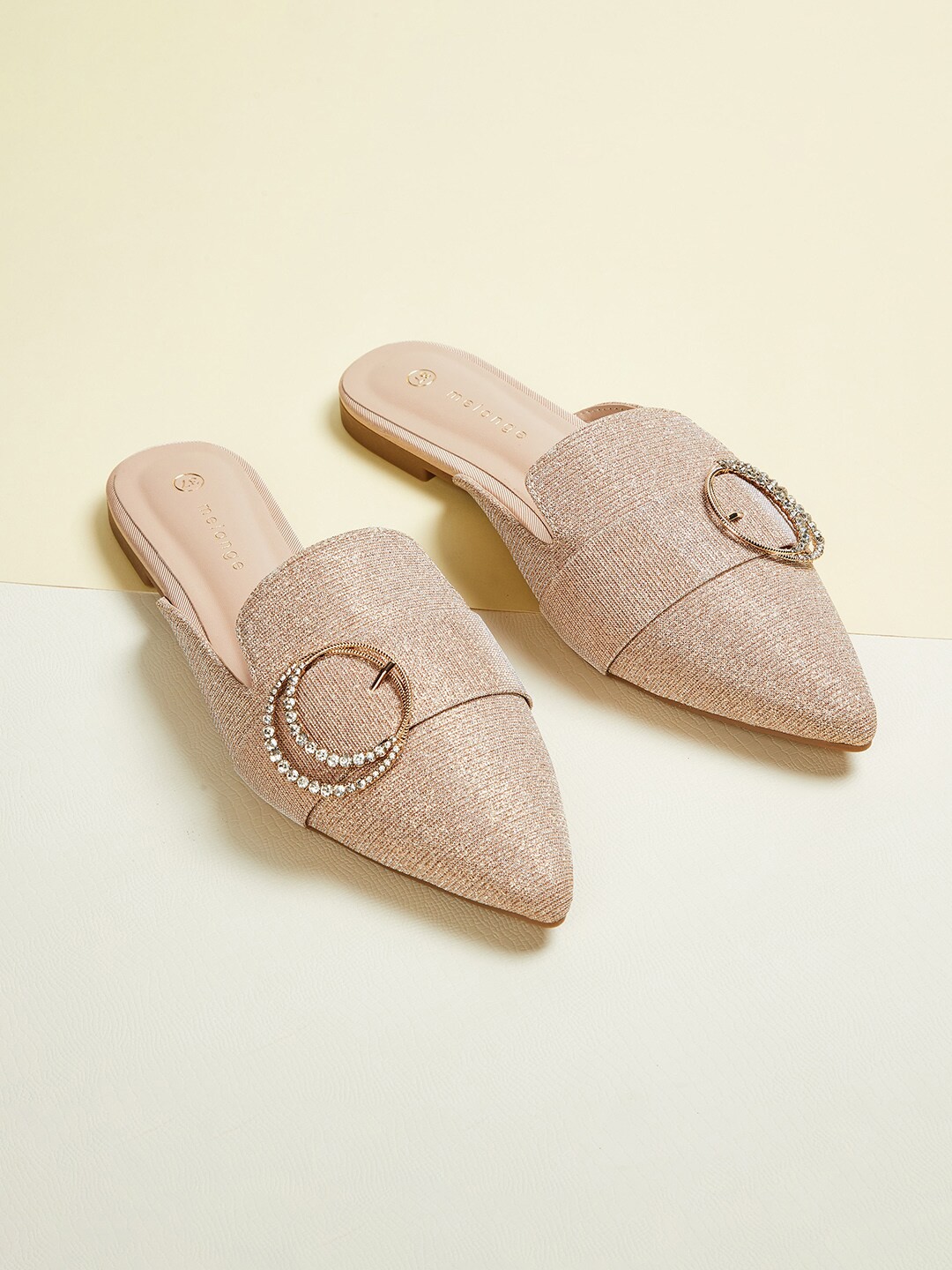 

Melange by Lifestyle Women Gold-Toned Colourblocked Loafers