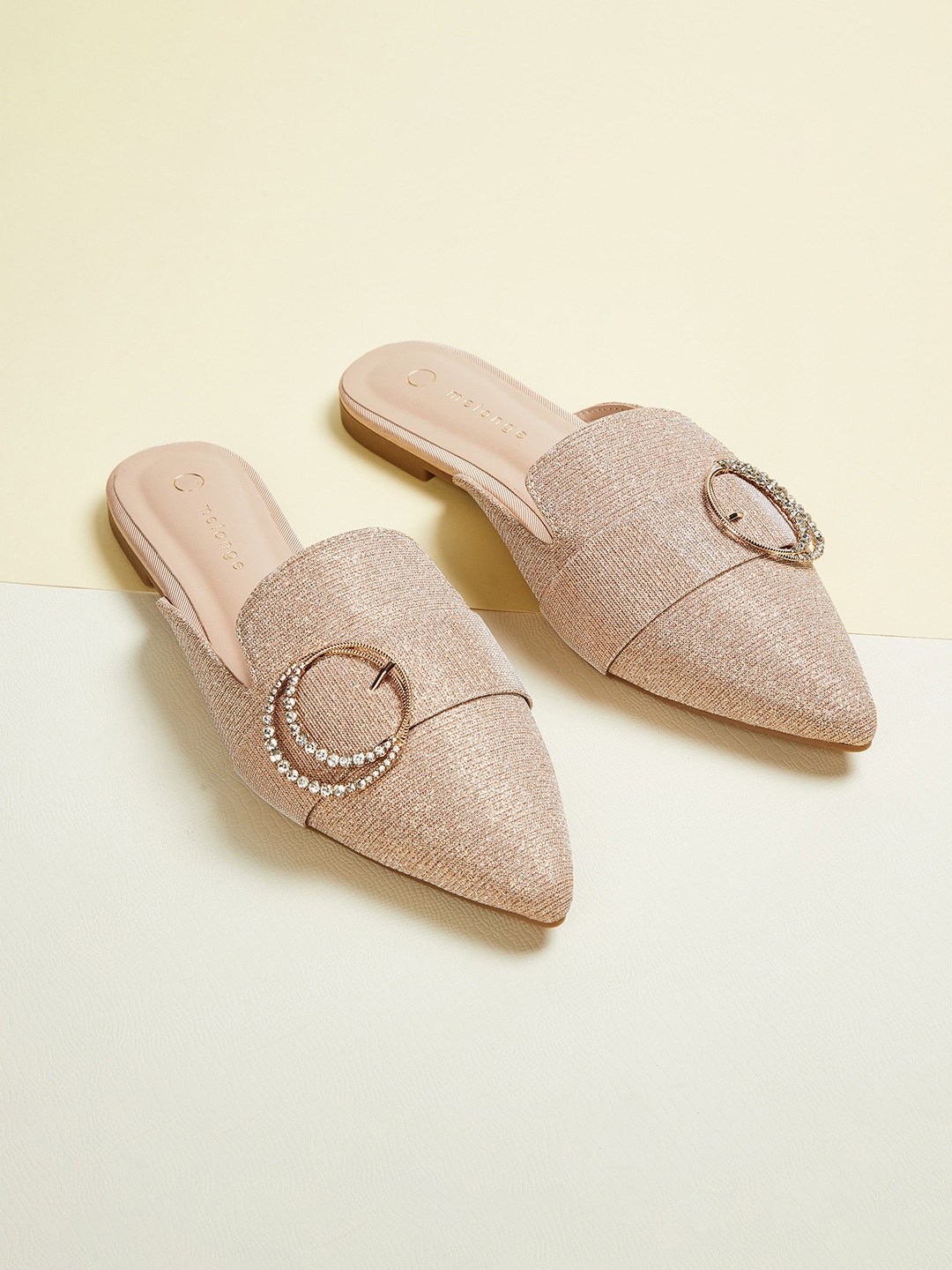 

Melange by Lifestyle Women Gold-Toned Colourblocked Loafers
