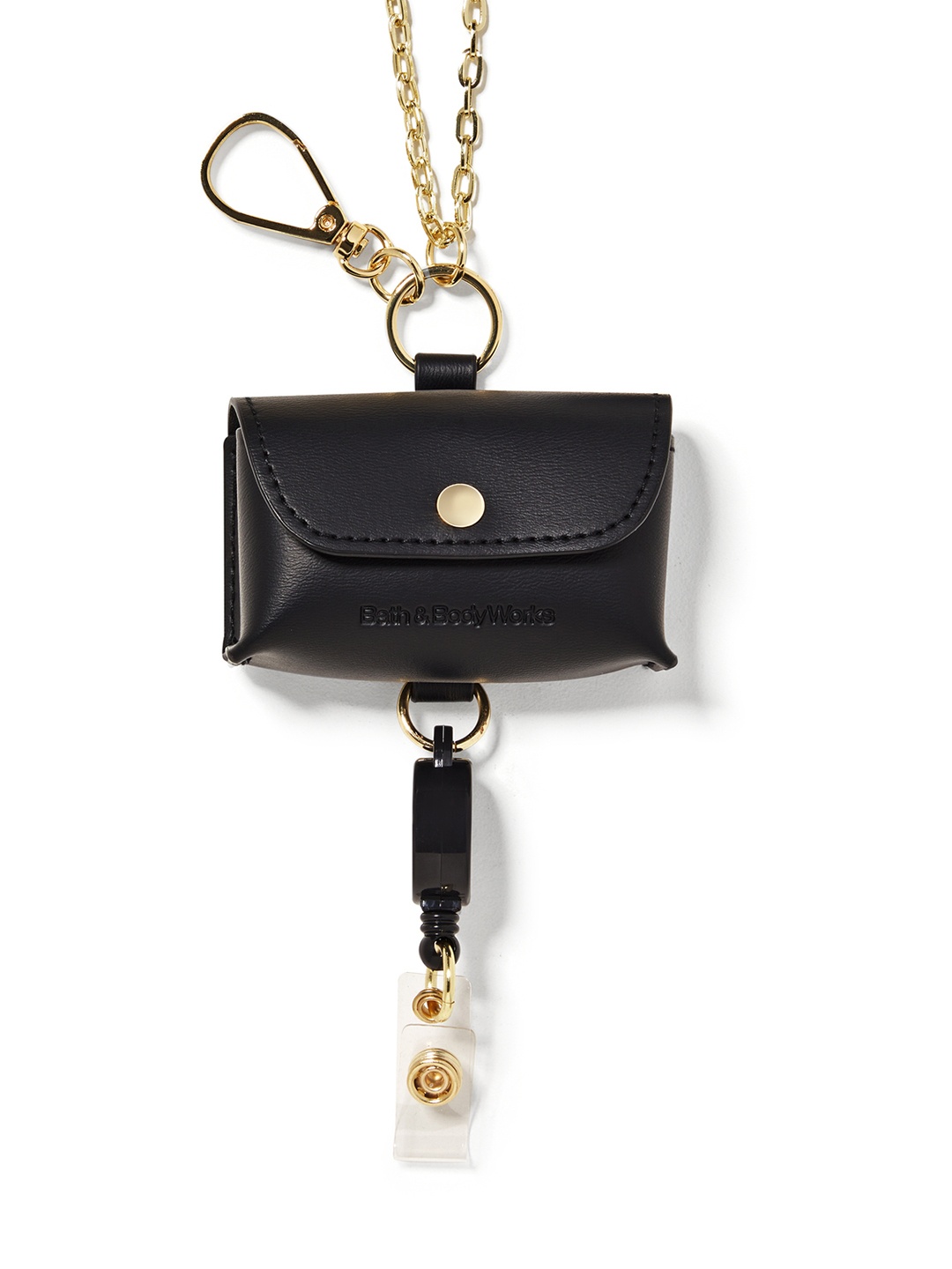 

Bath & Body Works Wearable Snapcase Chain ID Card PocketBac Holder - Black
