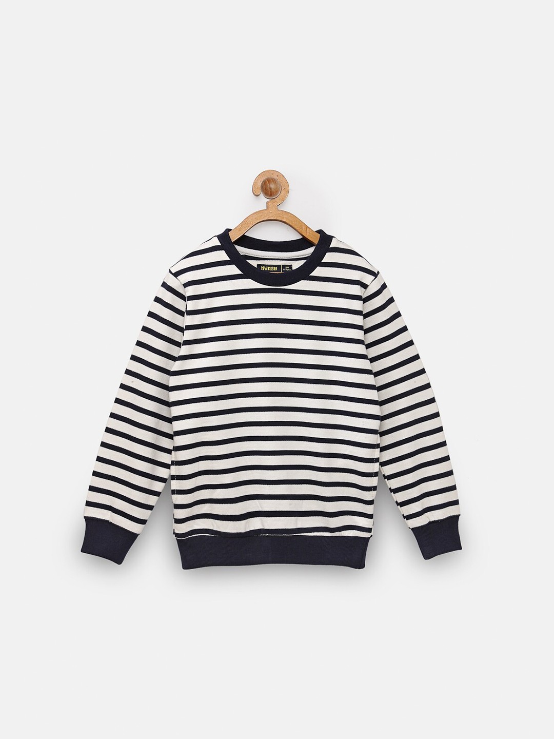 

NYNSH Boys White Striped Sweatshirt