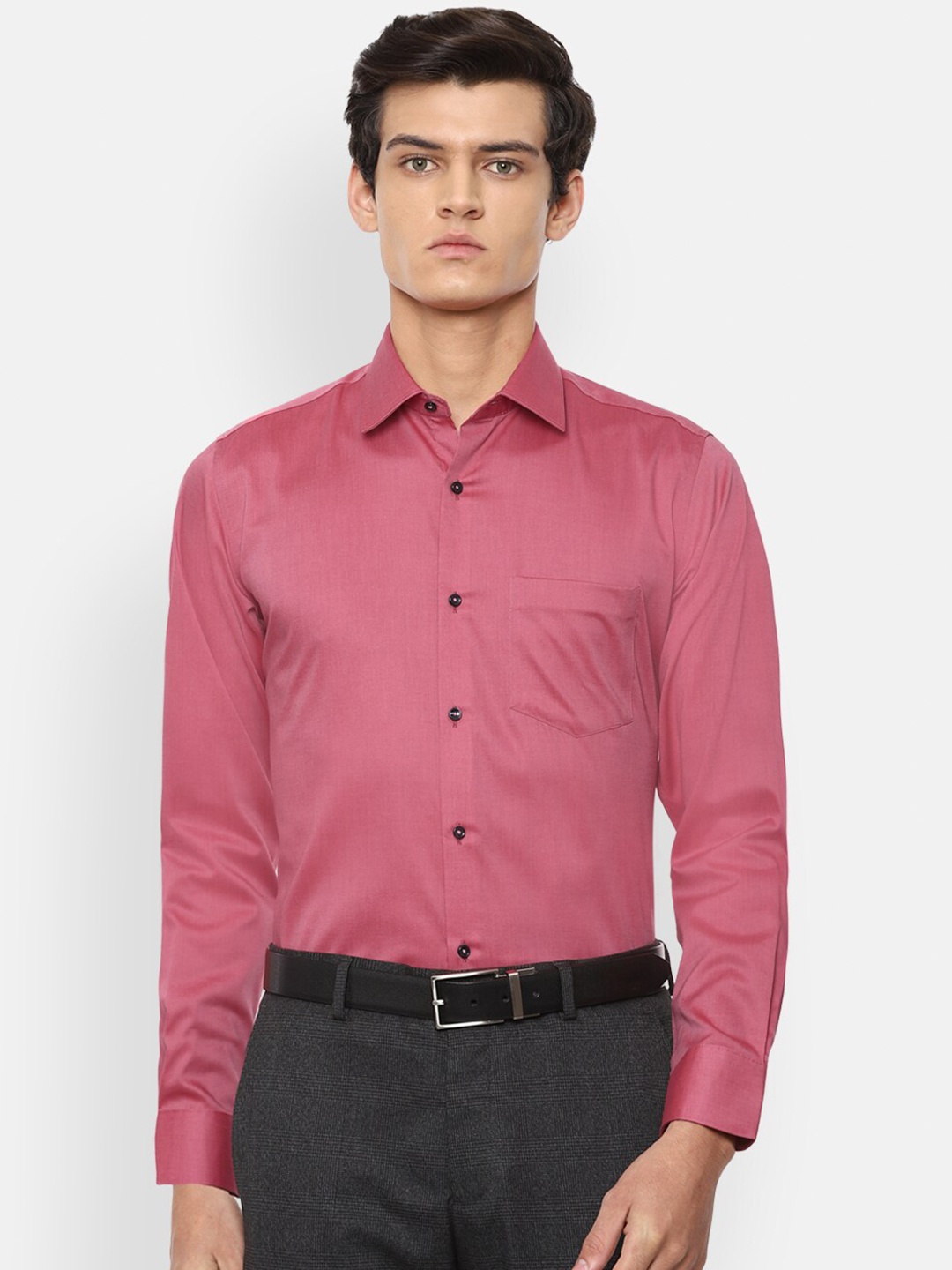 

Van Heusen Men Pink Opaque Formal Shirt