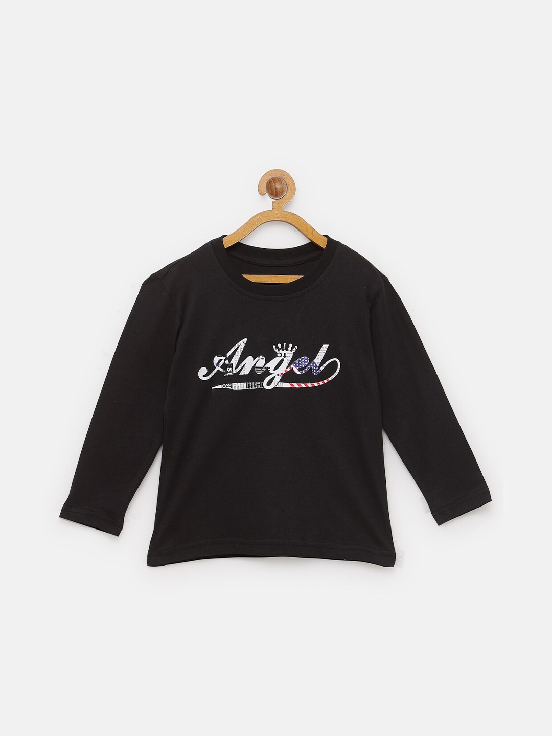

NYNSH Boys Black Typography Applique T-shirt