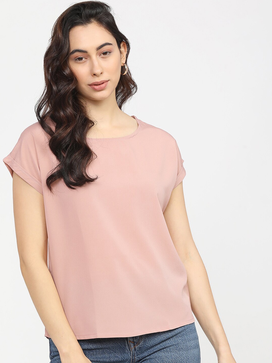 

Tokyo Talkies Pink Extended Sleeves Regular Top