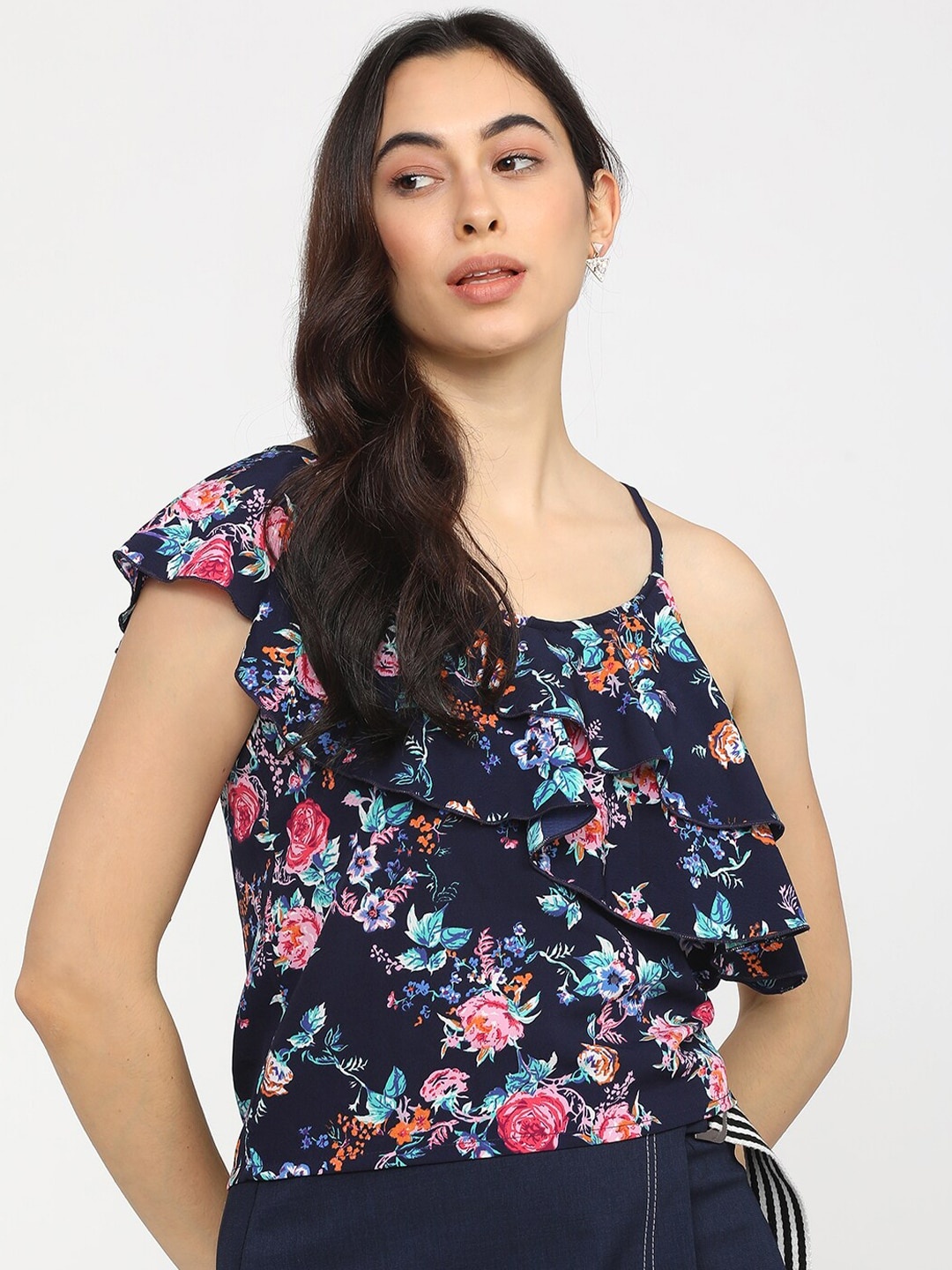 

Tokyo Talkies Purple Floral Regular Top