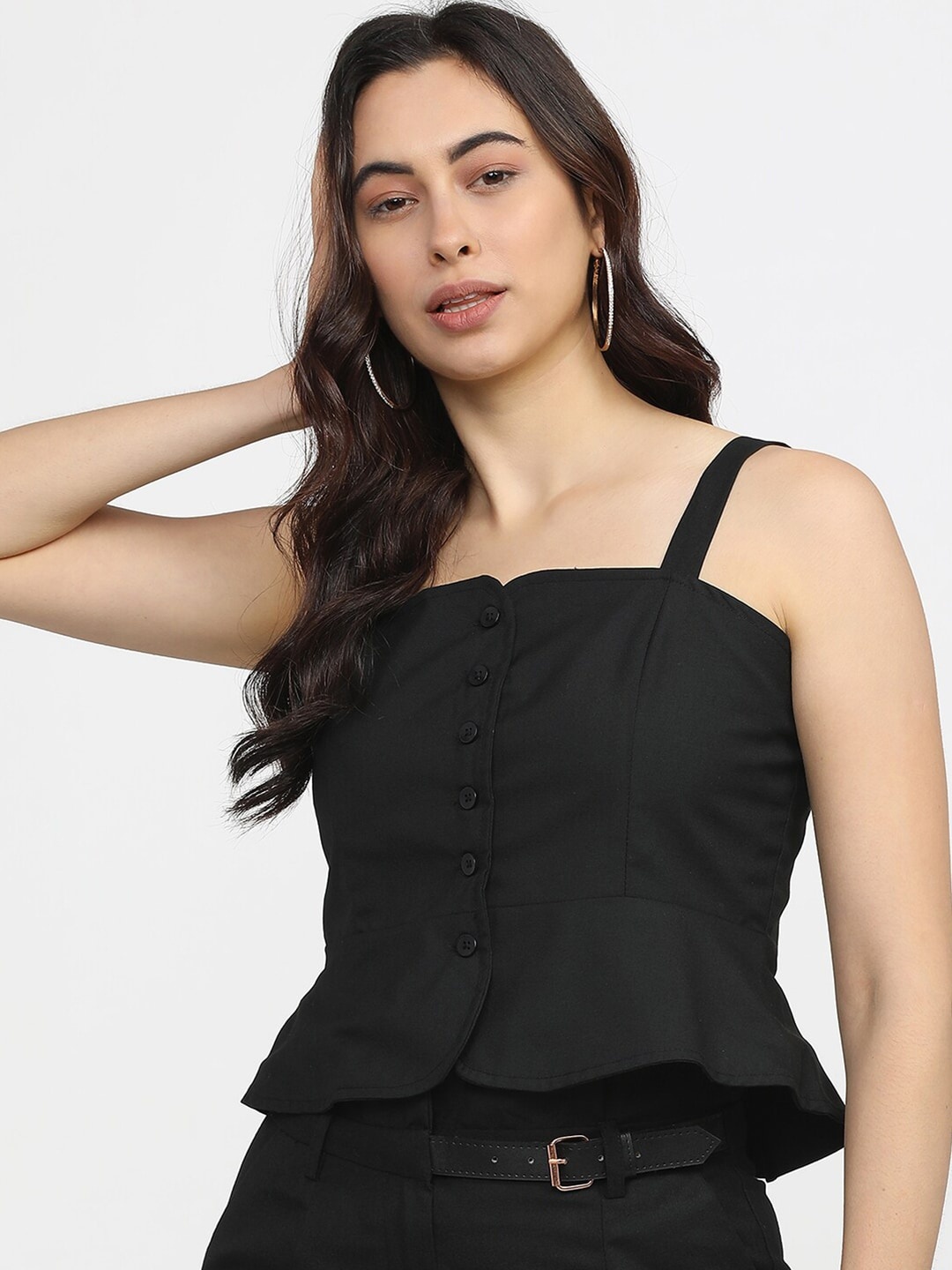 

Tokyo Talkies Black Peplum Top