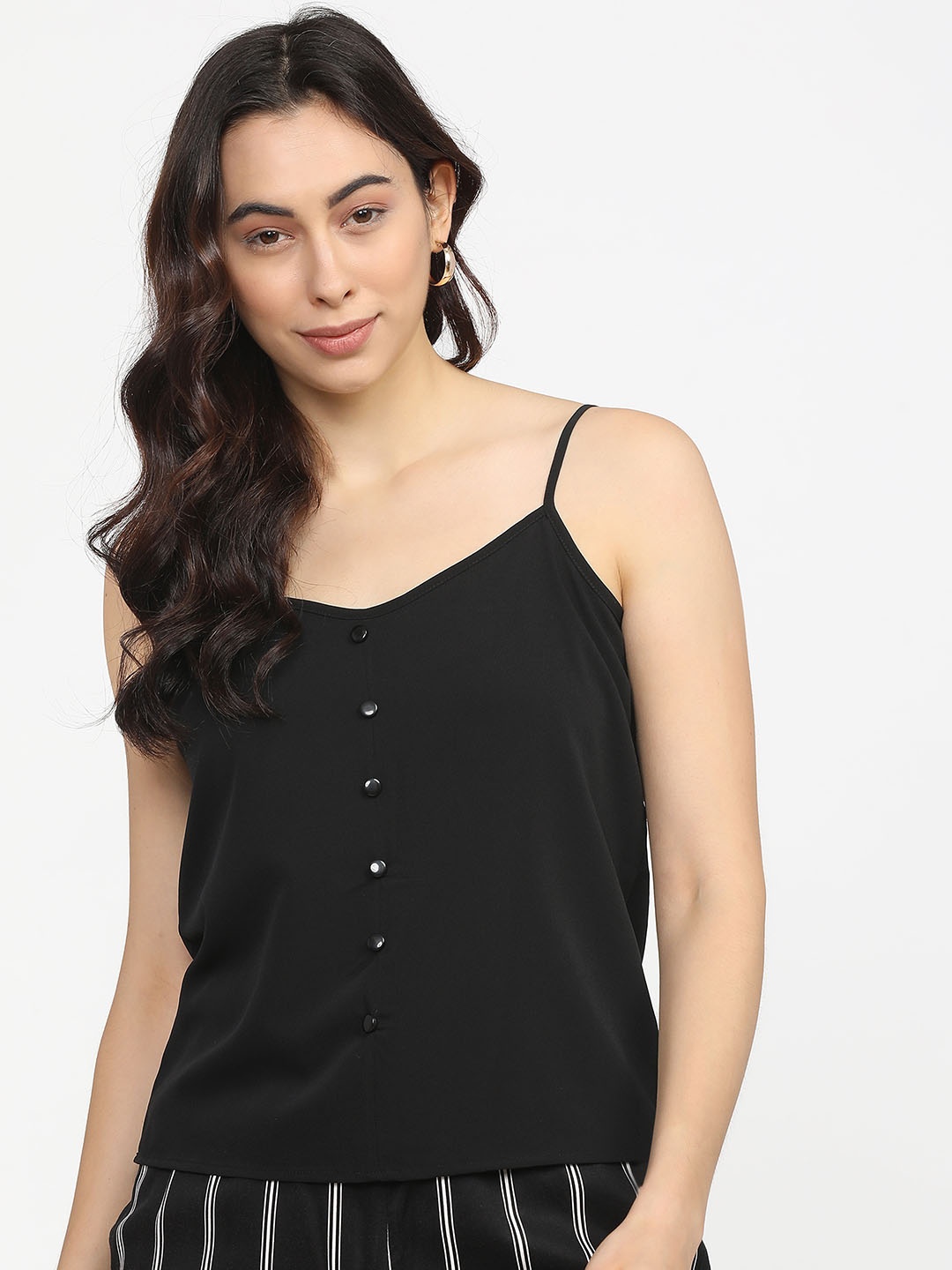 

Basics By Tokyo Talkies Geometric Print Strappy Top, Black