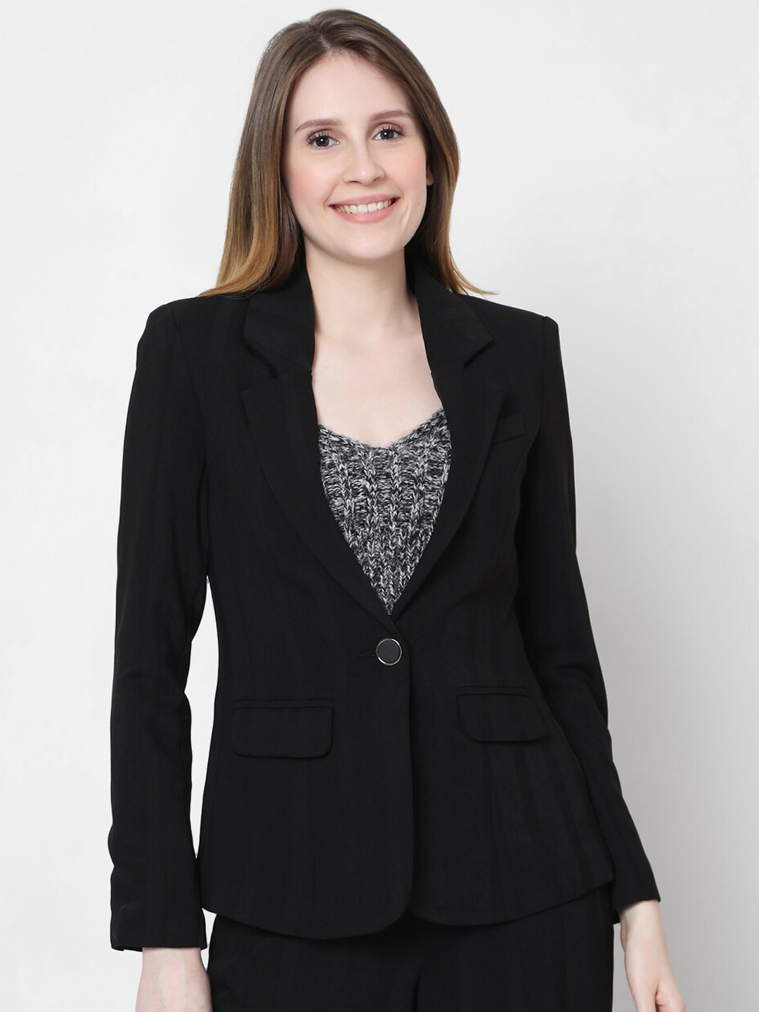 

Vero Moda Women Black Solid Blazer