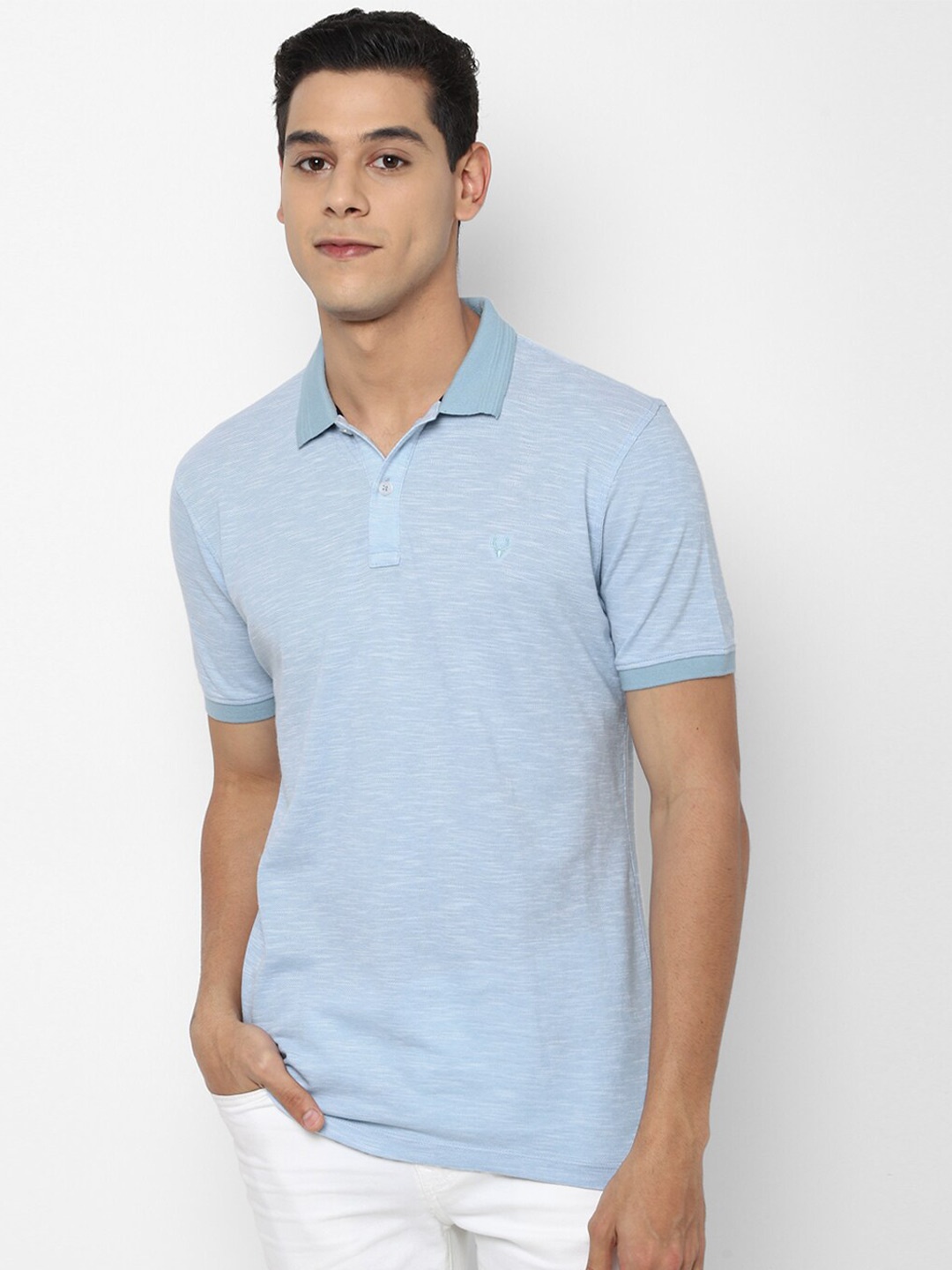 

Allen Solly Men Blue Polo Collar T-shirt