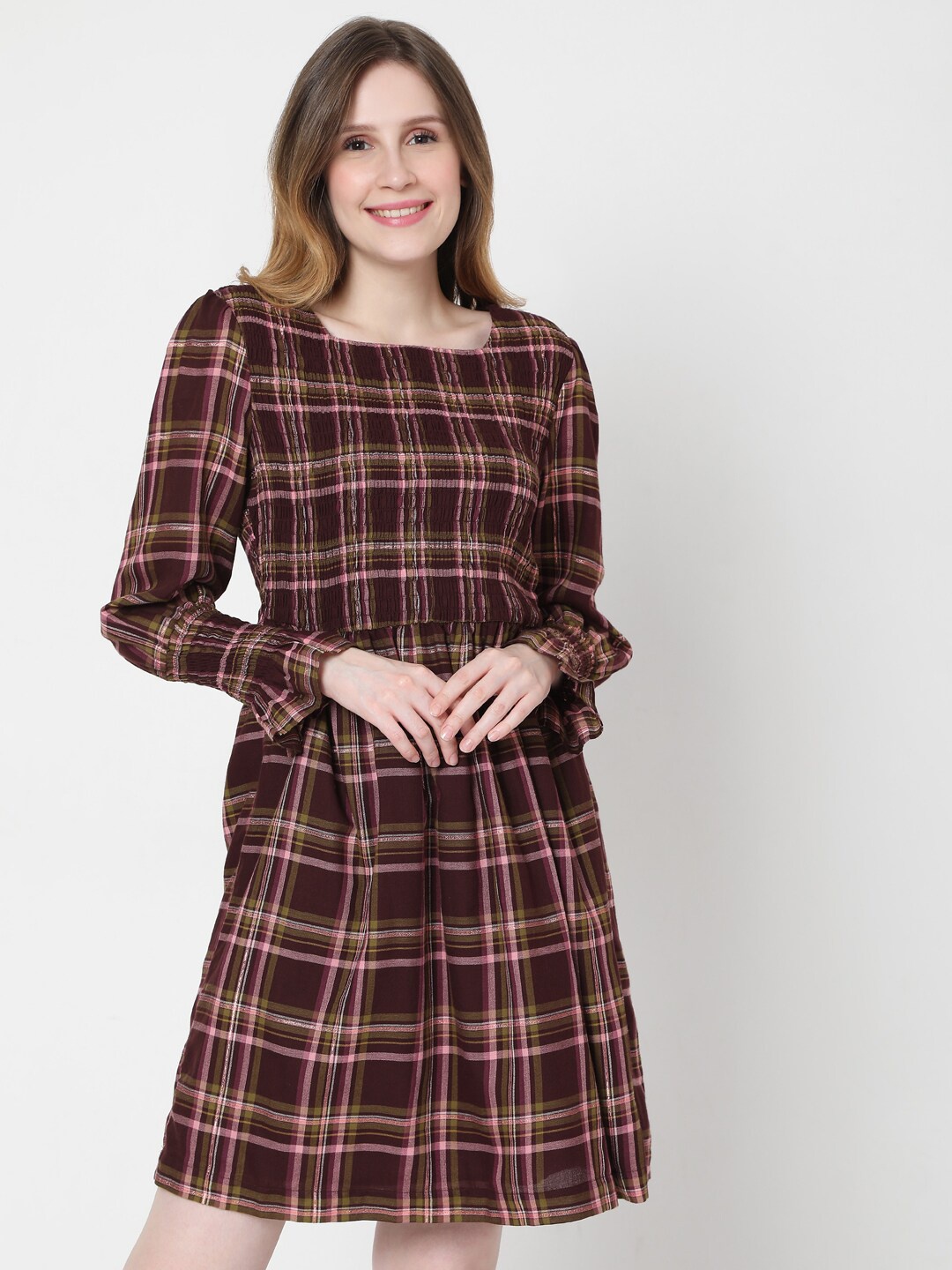 

Vero Moda Purple Checked Dress