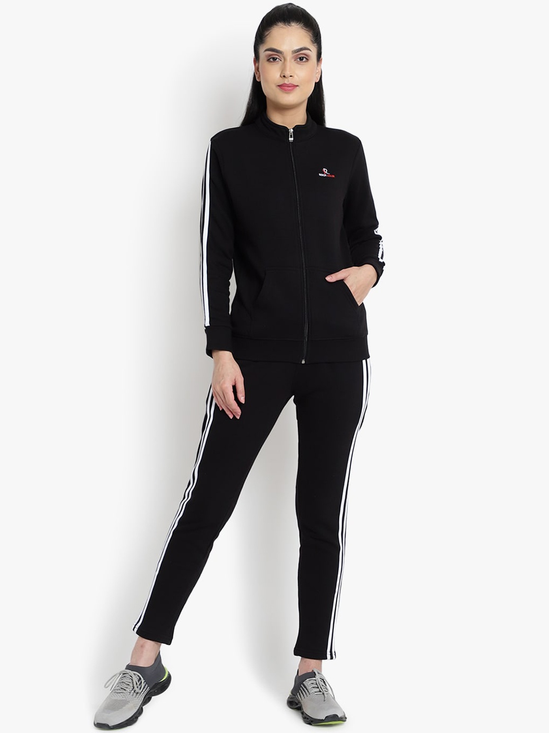 

Reich Color Women Black & White Striped Track Suit