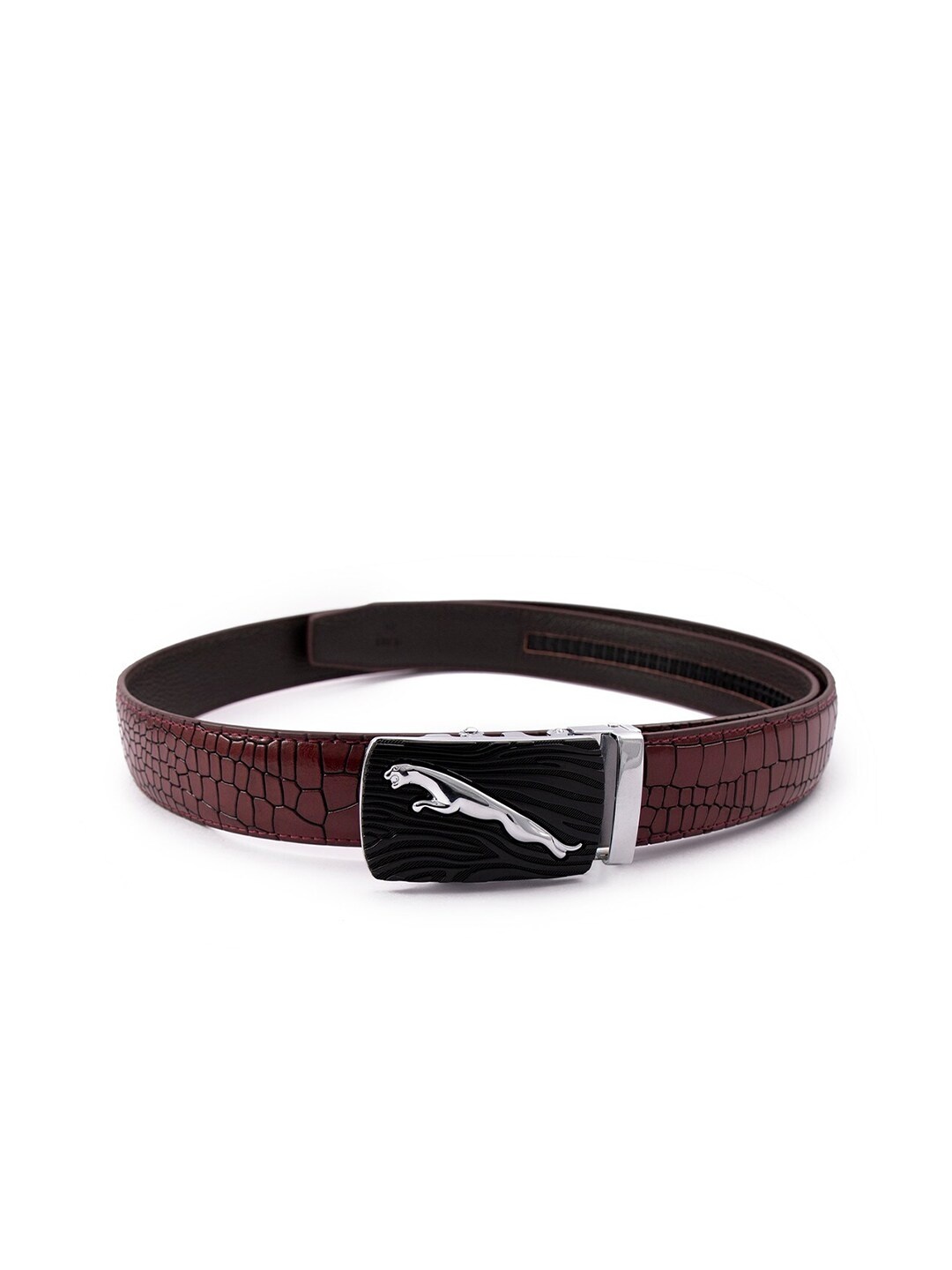 

BANGE Men Red Textured Leather Formal Belt