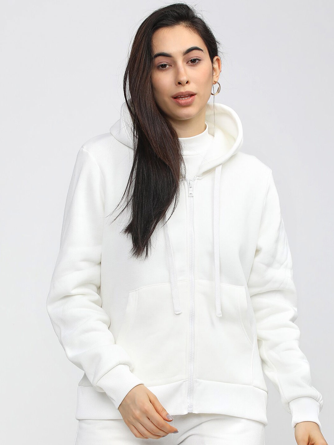 

Tokyo Talkies Women White Hooded Sweatshirt