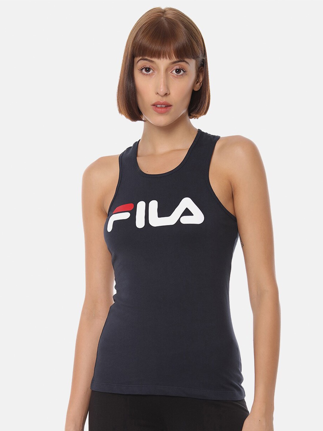 

FILA Women Blue Typography Applique DAISY T-shirt