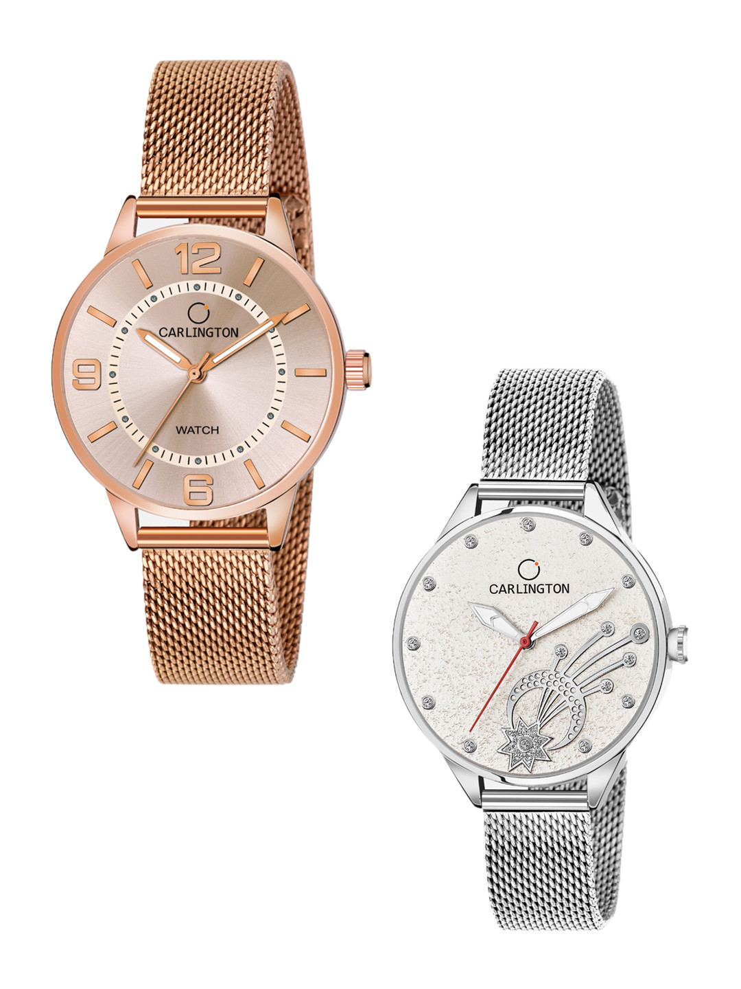 

CARLINGTON Women Multicoloured Dial & Multicoloured Stainless Steel Bracelet Style Straps Analogue Watch, Multi