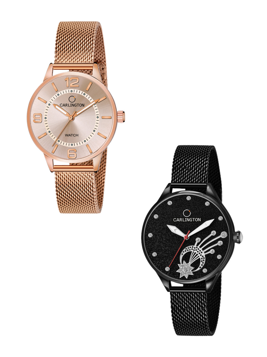 

CARLINGTON Women Multicoloured Dial & Multicoloured Stainless Steel Bracelet Style Straps Analogue Watch, Multi