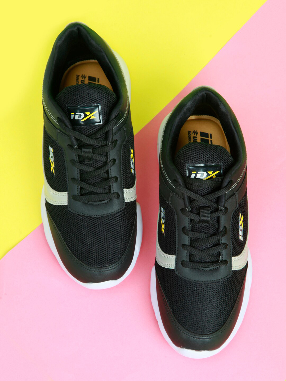 

ID Men Black Leather Running Non-Marking Shoes