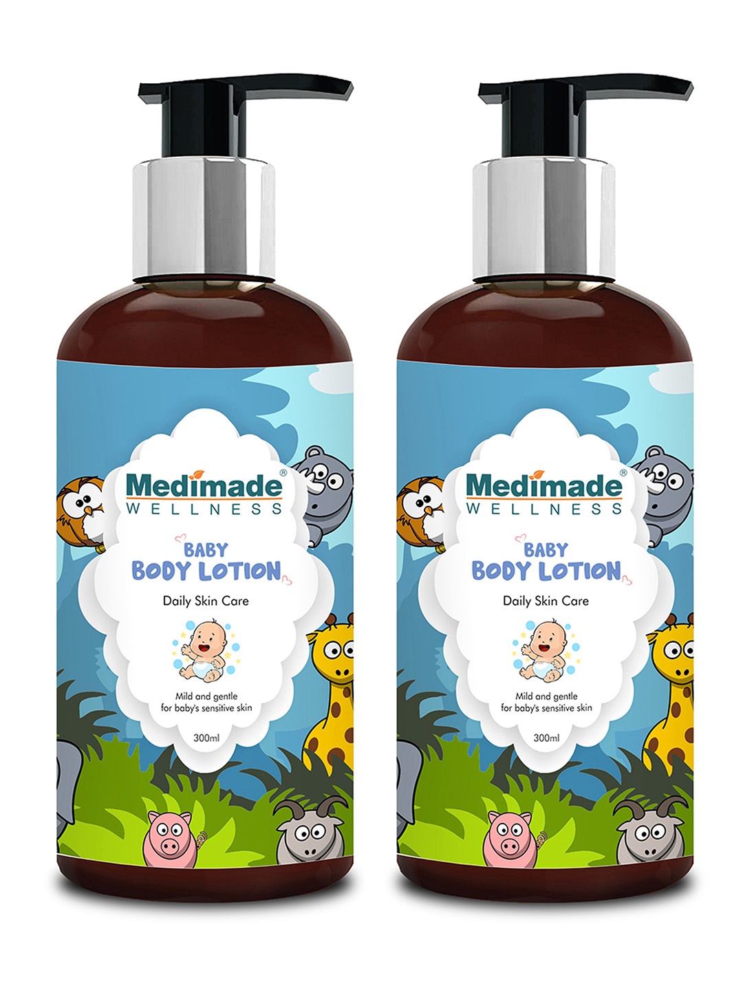 

Medimade Pack of 2 Baby Body Lotion, Brown