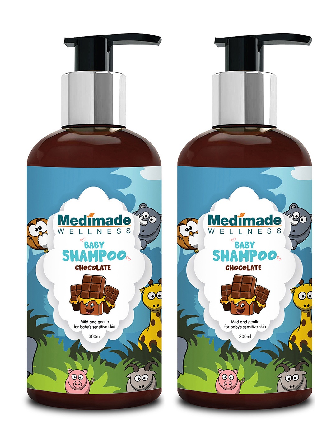 

Medimade Pack of 2 Chocolate Baby Shampoo 600ml, Off white