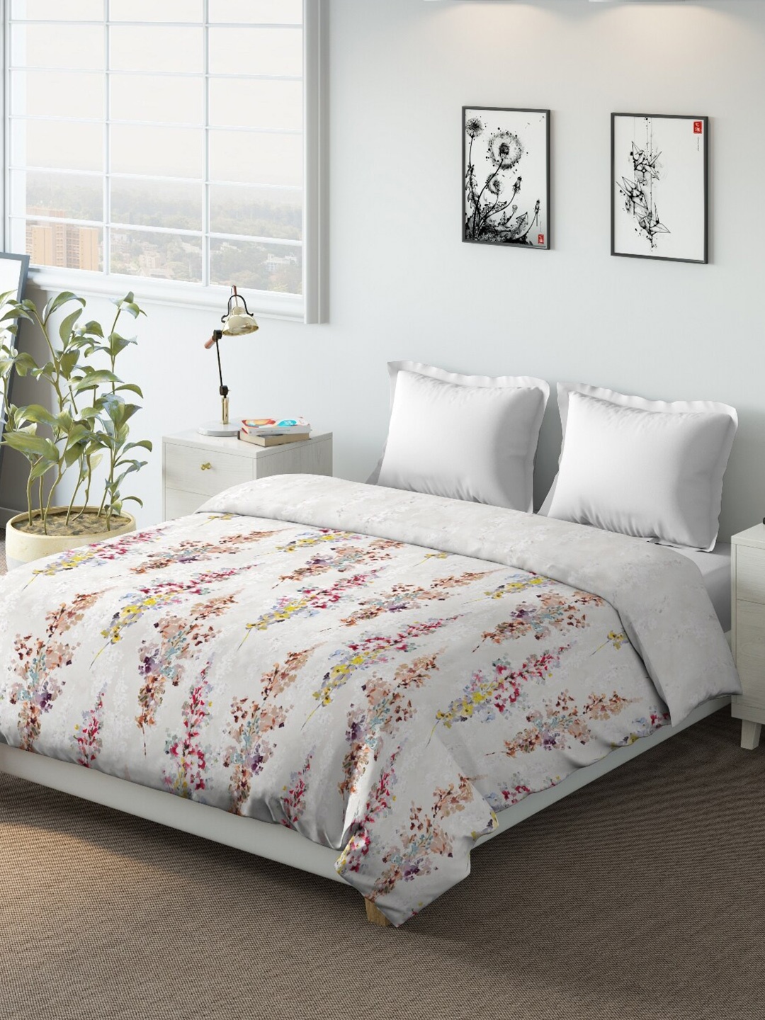 

DDecor Purple & Red Floral Mild Winter 210 GSM Double Bed Comforter