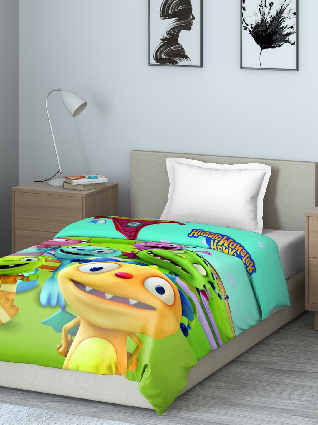 

DDecor Green & Blue Cartoon Characters Mild Winter 210 GSM Single Bed Blanket