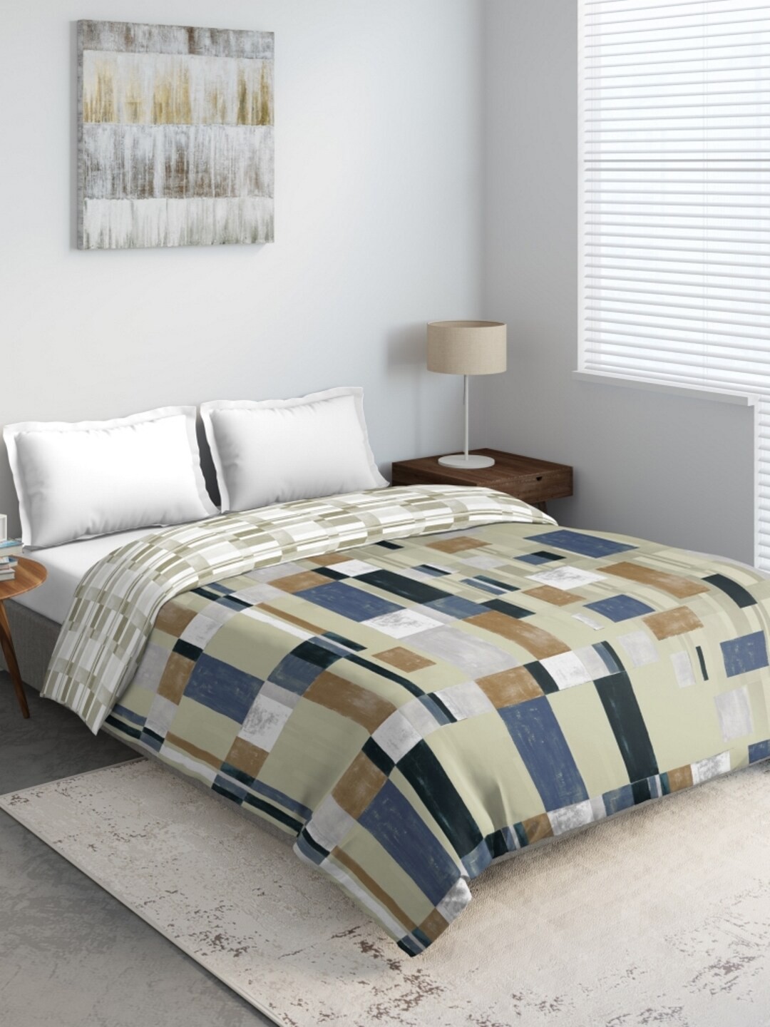 

DDecor Beige & Off White Geometric Mild Winter 210 GSM Double Bed Comforter