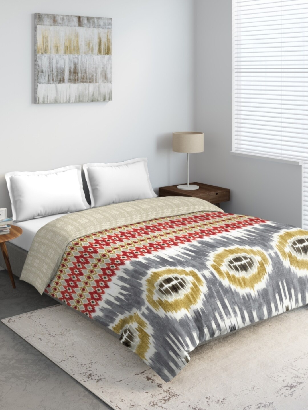 

DDecor Red & White Ethnic Motifs Mild Winter 210 GSM Double Bed Blanket