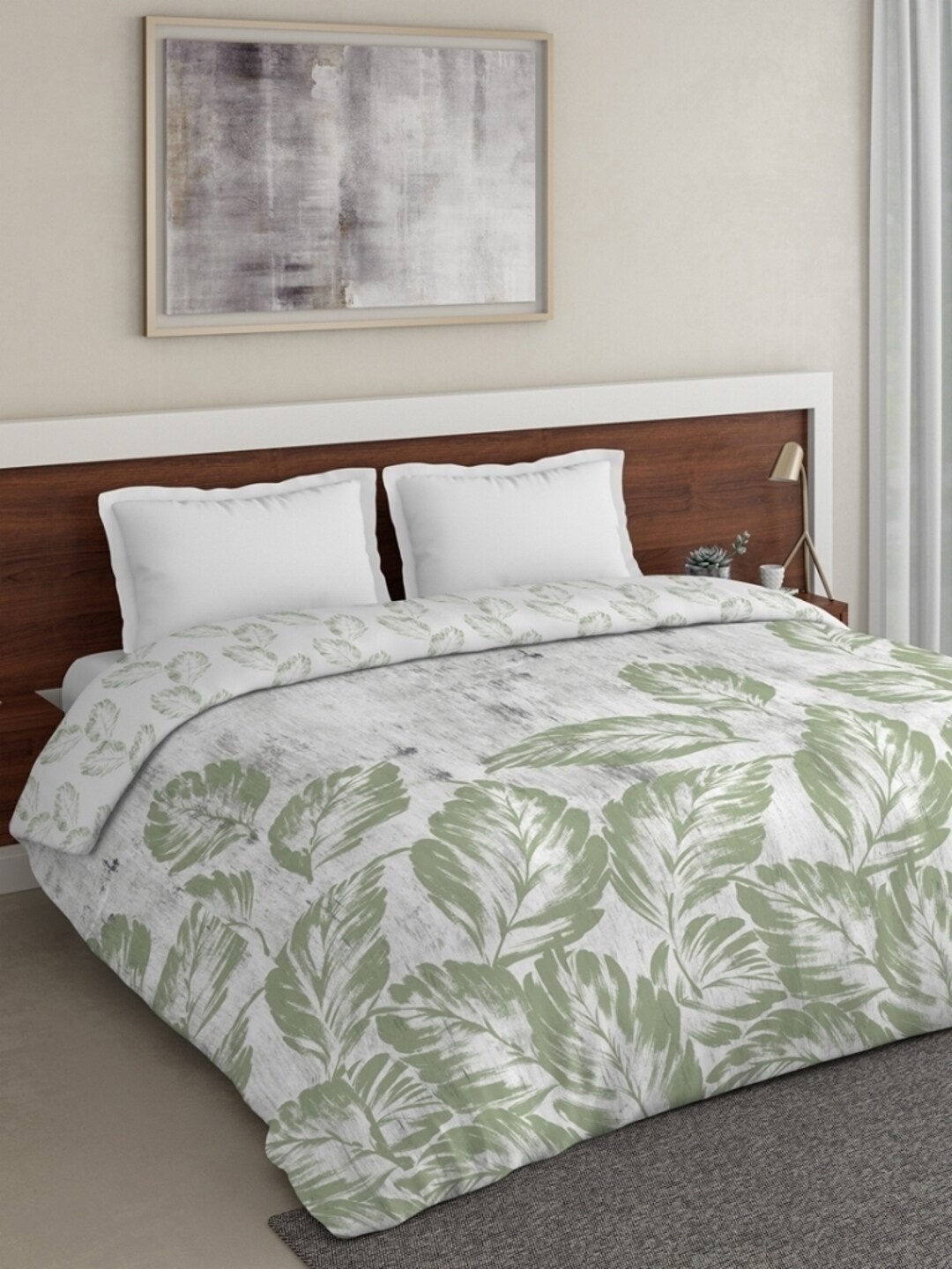 

DDecor Green & Grey Floral Mild Winter 210 GSM Double Bed Blanket