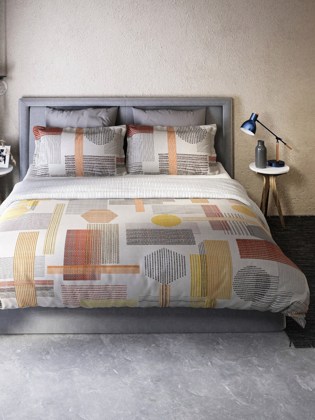 

DDecor White & Yellow Geometric Mild Winter 110 GSM Single Bed Dohar