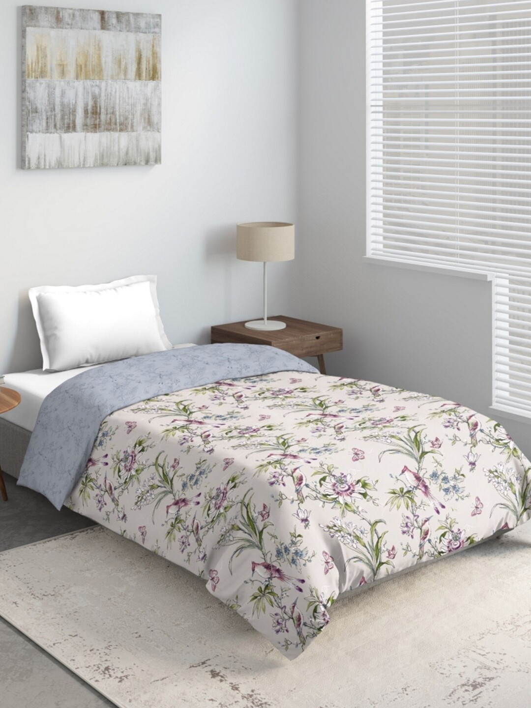 

DDecor Purple & Green Floral Mild Winter 150 GSM Single Bed Quilt