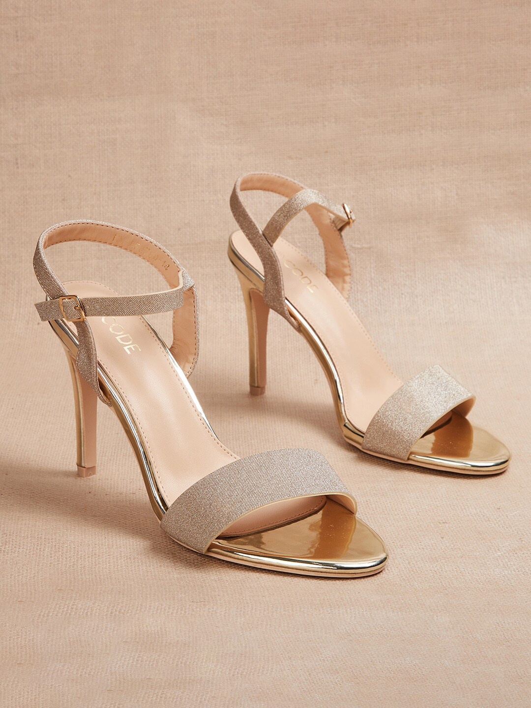 

CODE by Lifestyle Gold-Toned Embellished PU Sandals