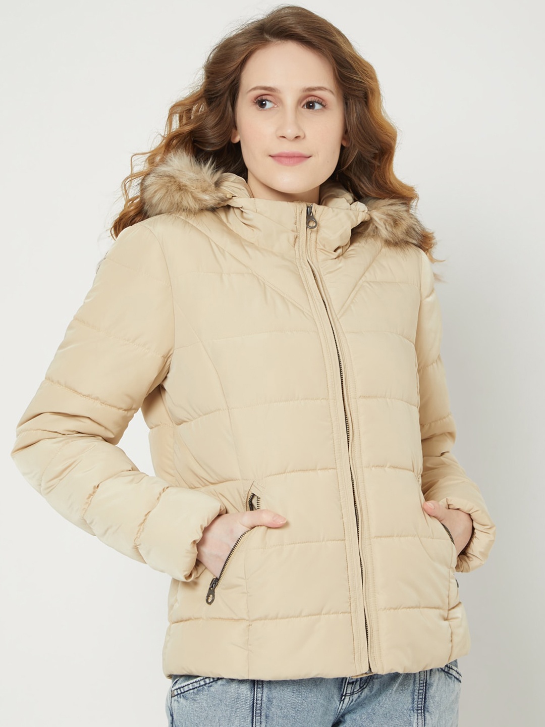 

Vero Moda Women Beige Parka Jacket