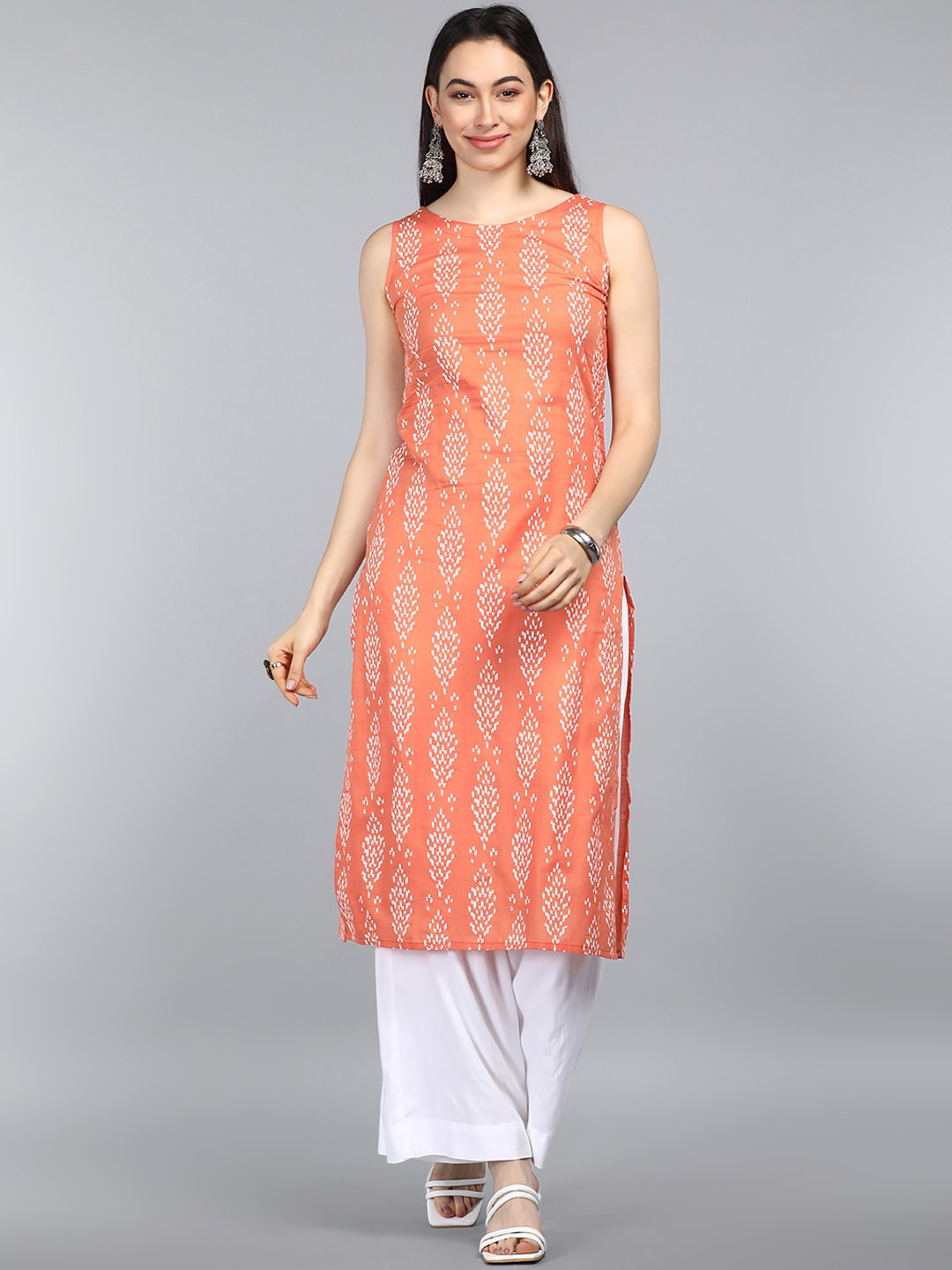 

AHIKA Women Orange Ethnic Motifs Printed Kurta