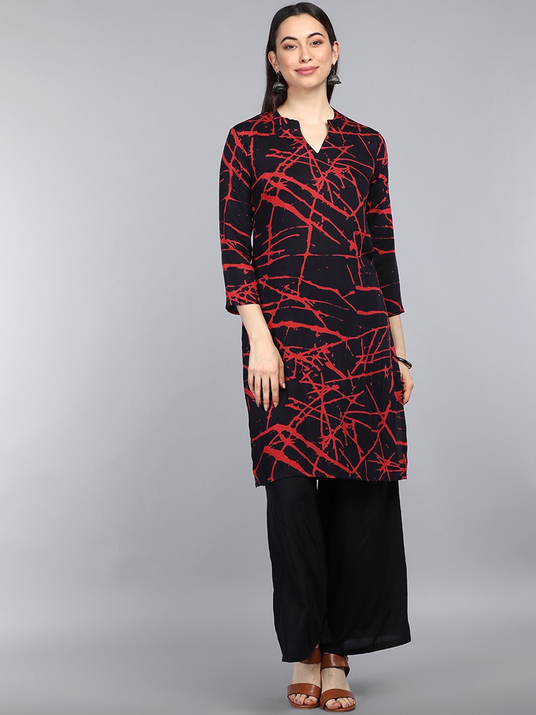 

AHIKA Women Black Printed Pathani Kurta