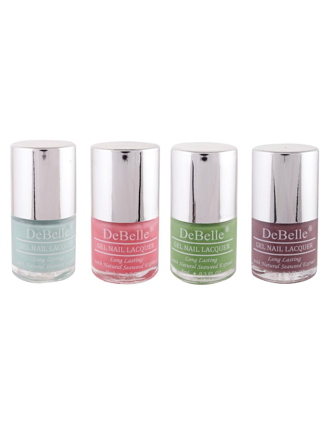 

DeBelle Set of 4 Gel Nail Polish -Mint Amour+ Miss Bliss+ Mystique Green+ Majestique Mauve, Multi