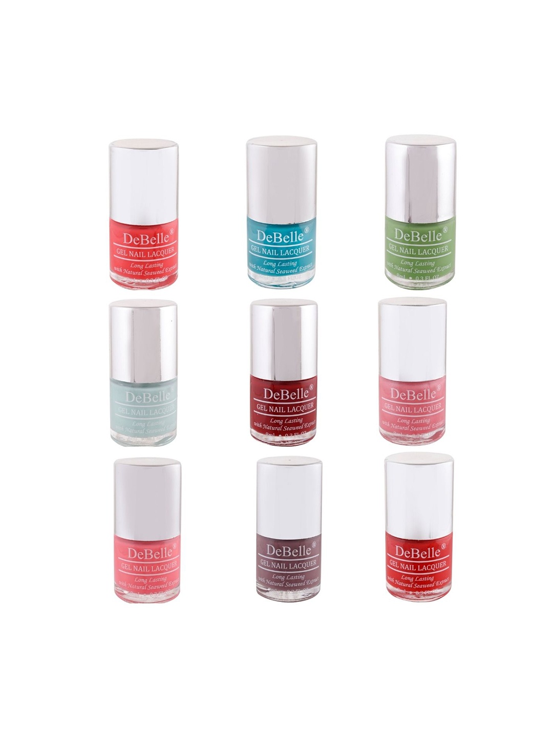 

DeBelle Combo Set of 9 Nail Polish - 8ml Each, Multi